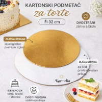 Podmetac Zlatni/Bijeli 3mm- fi 32 cm 25/1