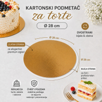 Podmetač Zlatni/Bijeli 3mm - fi 28 cm