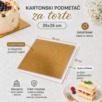 Podmetač Zlatni/Bijeli 3 mm - 35x35 cm