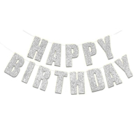 Banner Happy Birthday srebreni 12/1