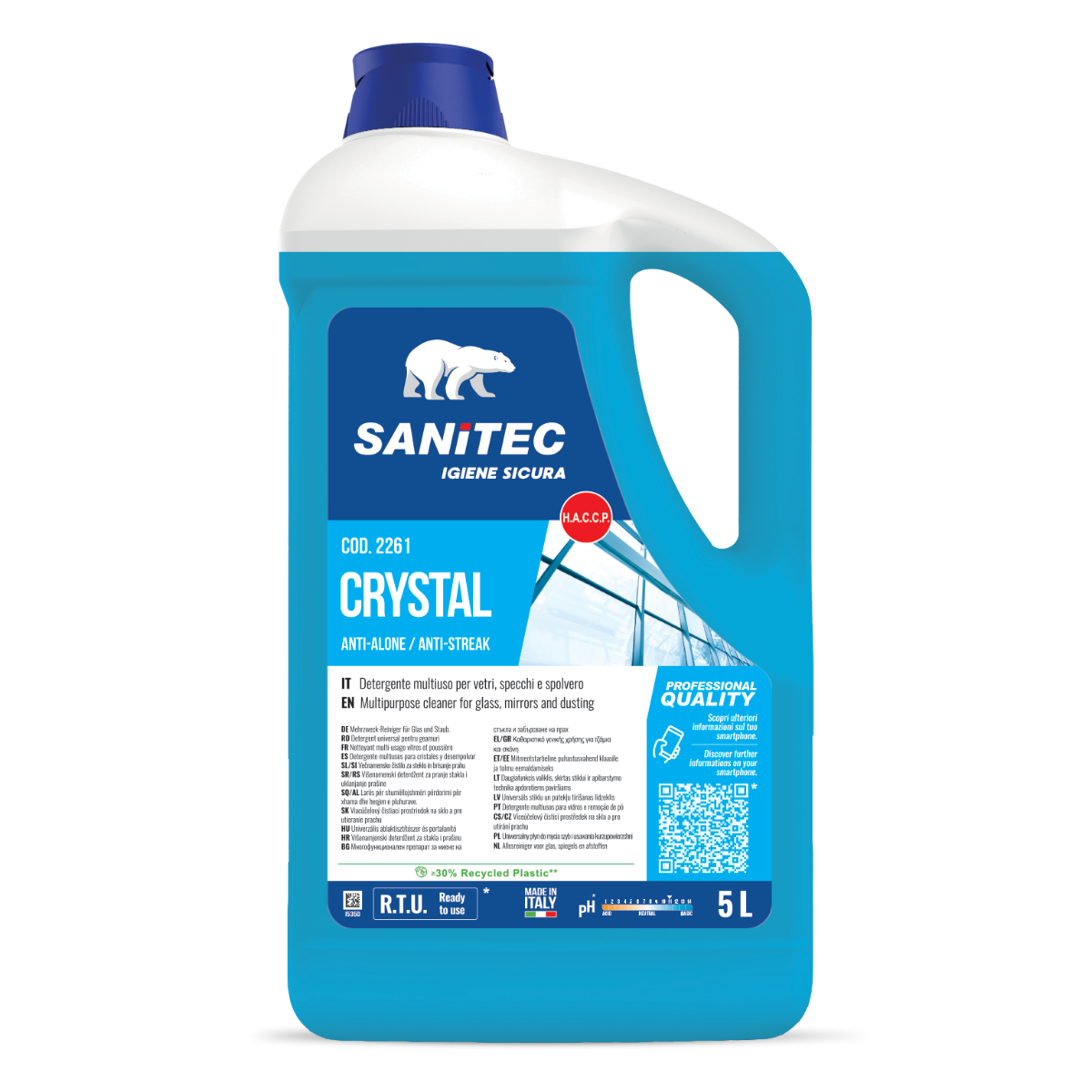 CRYSTAL - sredstvo za stakla SANITEC 5l RTU