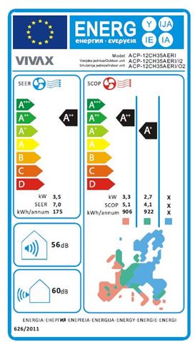 VIVAX COOL, klima ur., ACP-12CH35AERI RED R32 - inv., 3.81kW