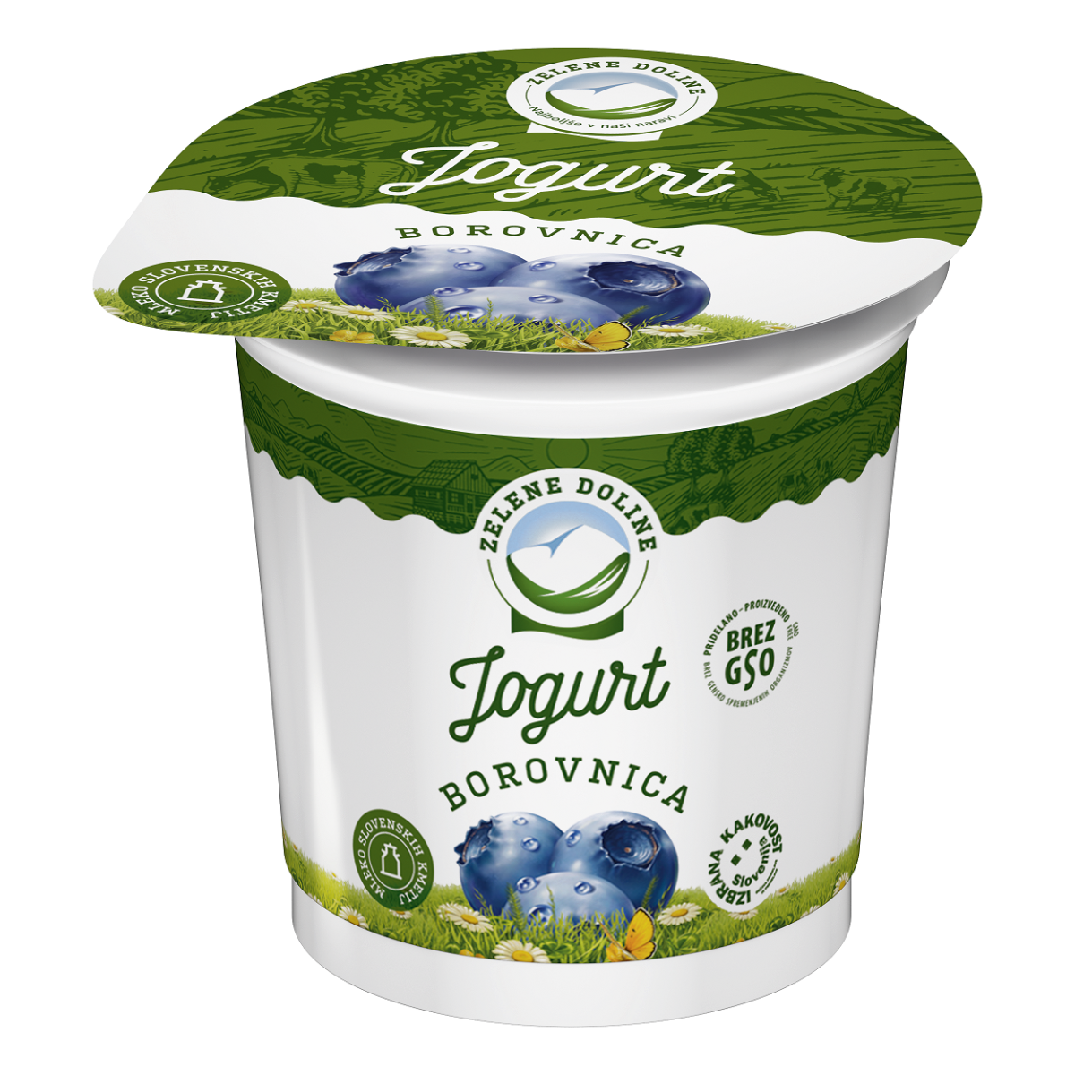 JOGURT VOĆNI BOROVNICA 2,5%mm 250gr Zelene Doline