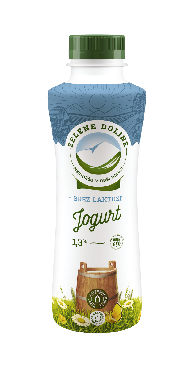 JOGURT TEKUĆI BEZ LAKTOZE 1,3%mm 500gr PET Zelene Doline