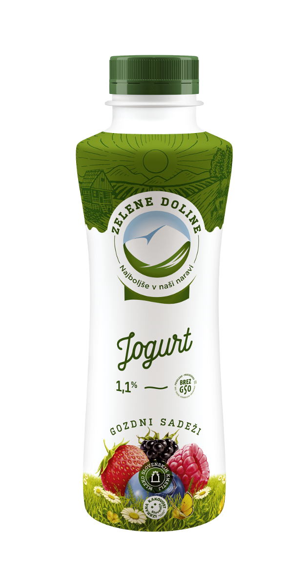 JOGURT VOĆNI ŠUMSKO VOĆE 1,1%mm 500gr PET Zelene Doline