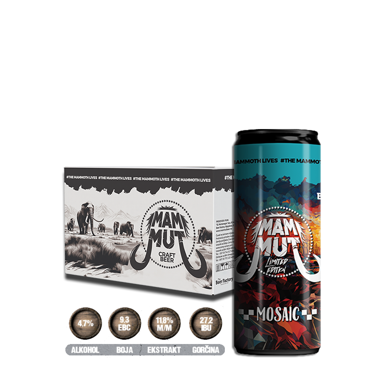 CRAFT PIVO MOSAIC 0,33L limenka 4,7% alk MammuT