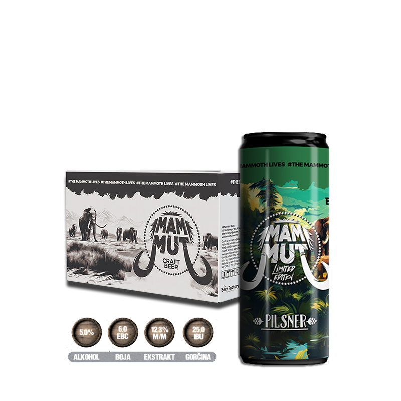 CRAFT PIVO PILSNER 0,33L limenka 5,0% alk MammuT
