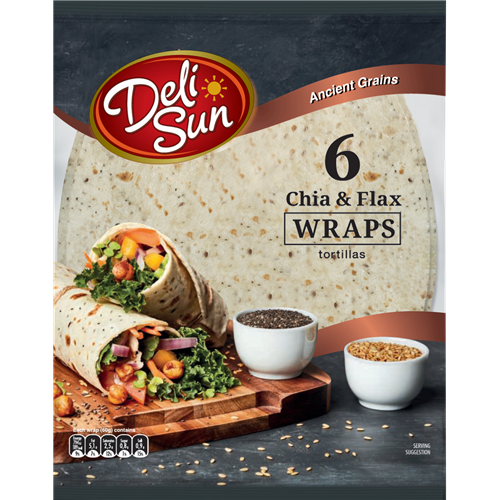 DELISUN TORTILJE 360g CHIA & LAN 6/1 P-18