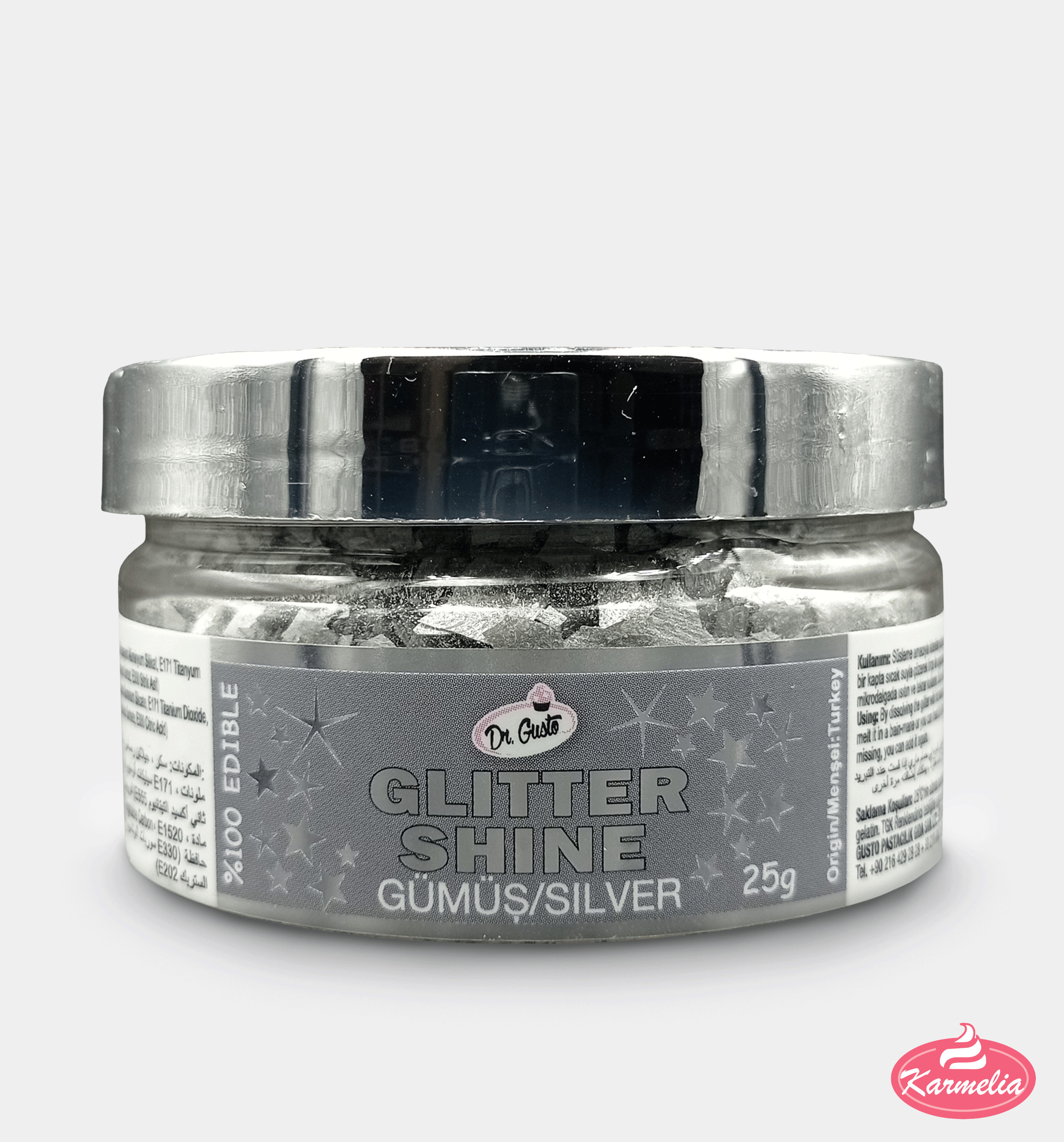 Dr. Gusto Jestivi Gliter 25g - Srebreni
