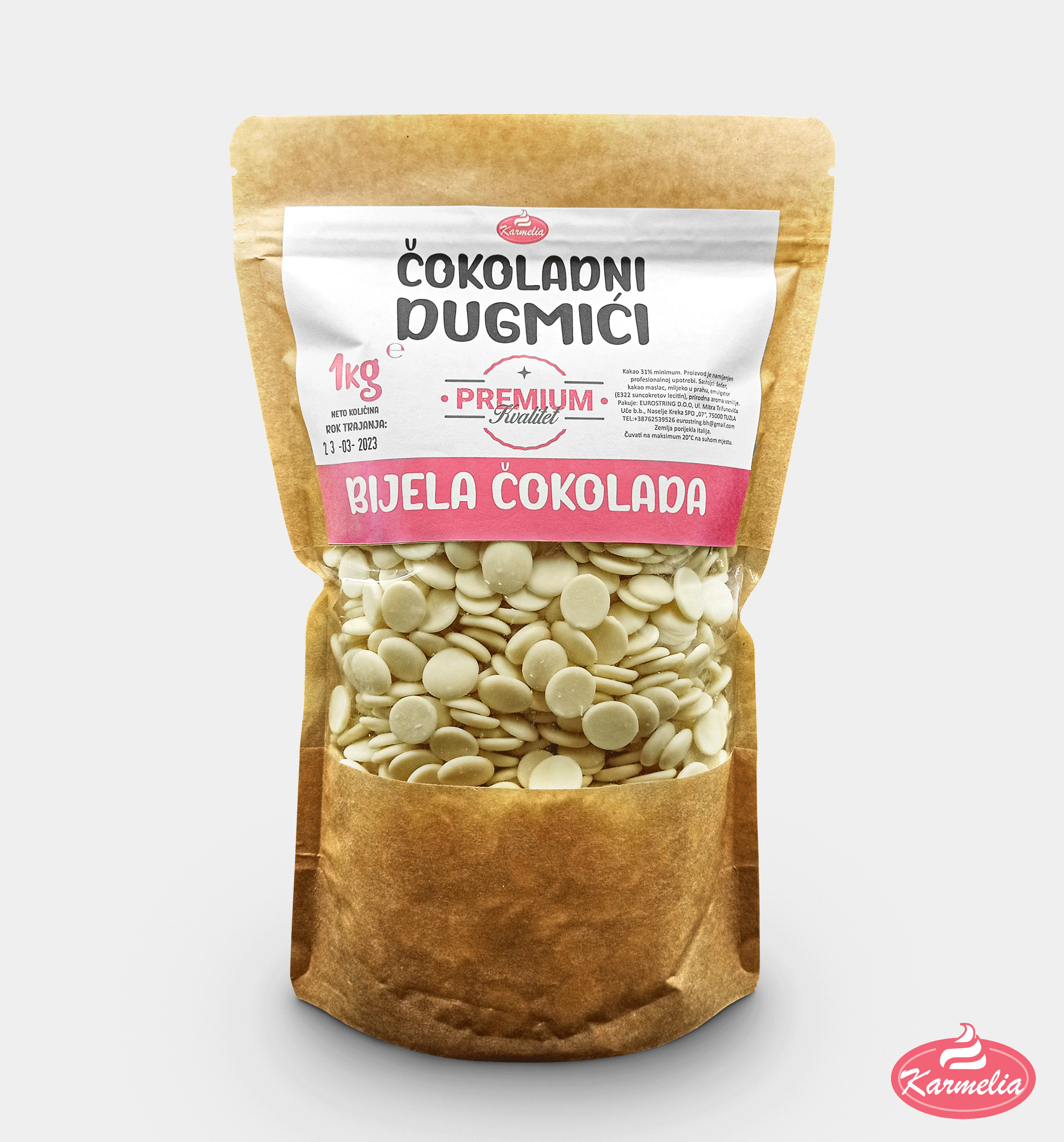 Čokoladni Dugmići 1kg - Bijeli