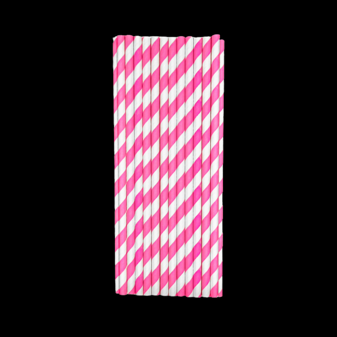 Papirna Slamčica - Roze Spiralna 20cm