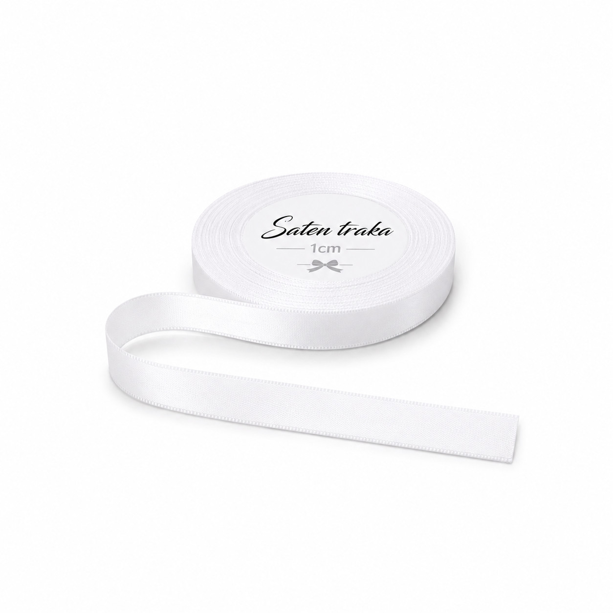 Saten traka 1 cm bijela