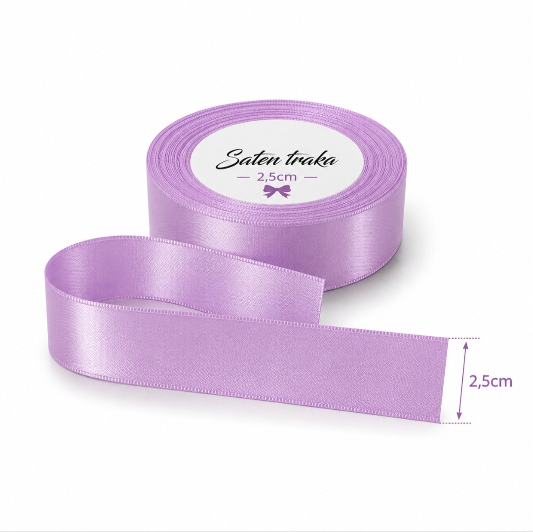 Saten traka 2,5 cm lila