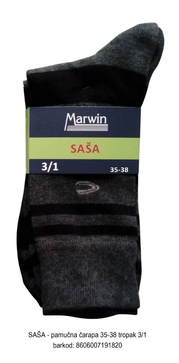 SAŠA - pamučna čarapa tropak 3/1 35-38