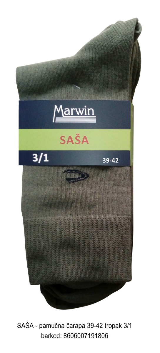 SAŠA - pamučna čarapa tropak 3/1 39-42