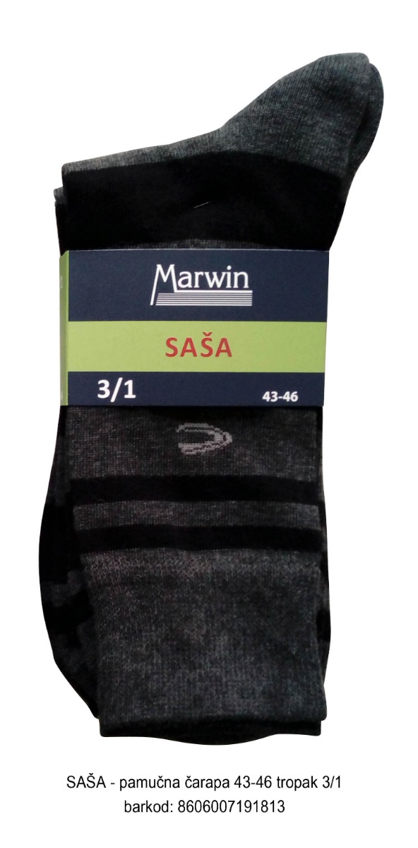 SAŠA - pamučna čarapa tropak 3/1 43-46